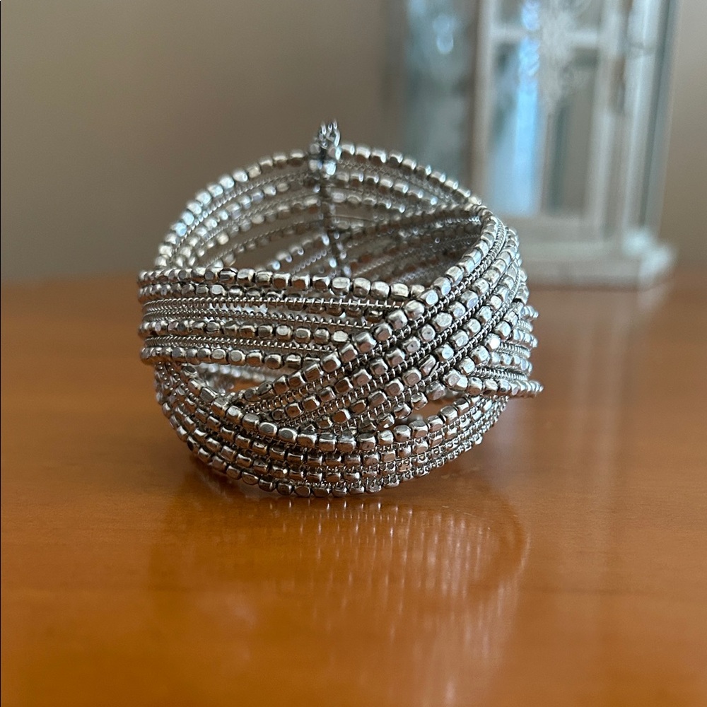 Elegant Silver Beaded Bracelet